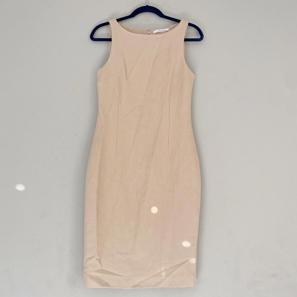 LK BENNETT beige wool pencil dress